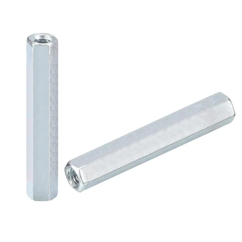 Vista 7 de uxcell Tuercas de acoplamiento M6x10x50mm - Acoplador de varilla roscada hexagonal de acero al carbono galvanizado para muebles, electrónico