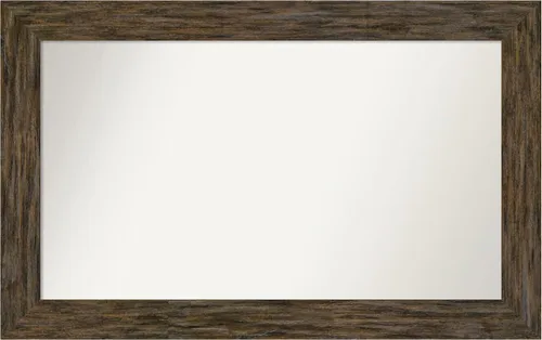 Vista 104 de Amanti Art Espejo personalizado, espejo de baño marrón Fencepost, espejo de pared o espejo de tocador de baño sobre el fregadero (27 x 27 pulgadas)