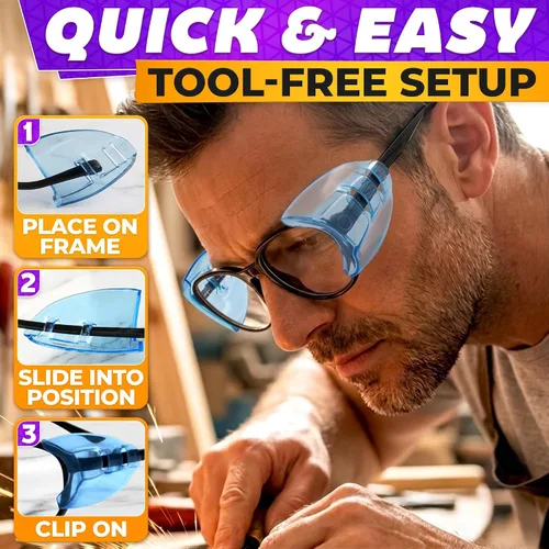 Vista 5 de BURIUS Protectores laterales de seguridad para lentes con clip – Se ajustan al 98% de las gafas Protecciones ligeras de laboratorio