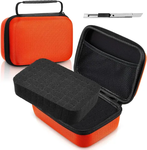 Vista 11 de Relaxweex Funda rígida de EVA con espuma personalizable de 7.1 x 4.7 x 3.1 pulgadas, funda protectora de transporte de EVA a prueba de golpes