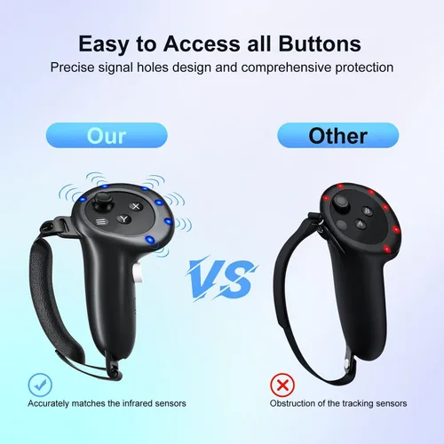 Vista 6 de Aolukytech Adjustable VR 3 Head Strap and Controller Grips Accessories Compatible with Meta Quest 3, Lightweight and Comfortable VR Headset Strap