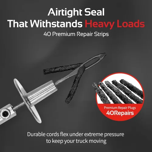 Vista 10 de CTR - Kit de tapones para neumáticos de alta resistencia, kit de reparación de neumáticos planos premium de 68 piezas con tapones