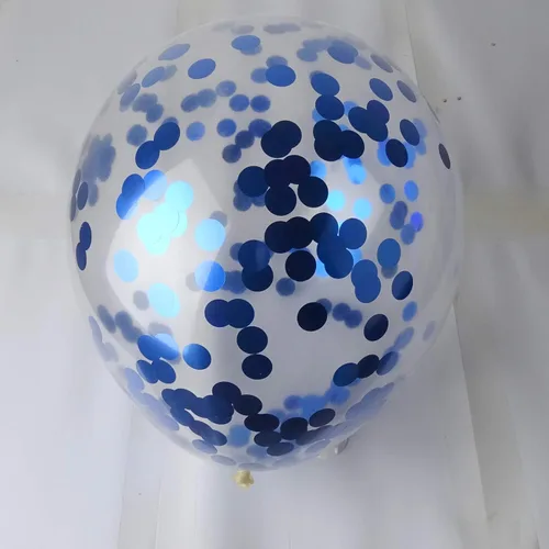 Vista 6 de Paquete de 40 globos de confeti azul, globos transparentes de fiesta de 12 pulgadas con confeti para fiesta de graduación, boda, baby shower