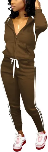 Vista 2 de TOPSRANI Conjunto de dos piezas para mujer conjunto de sudadera con capucha y pantalones deportivos a juego