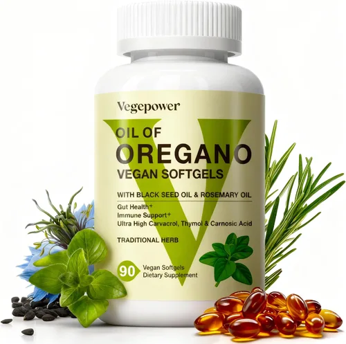 Vista 10 de Aceite de orégano cápsulas blandas veganas, aceite de orégano con aceite