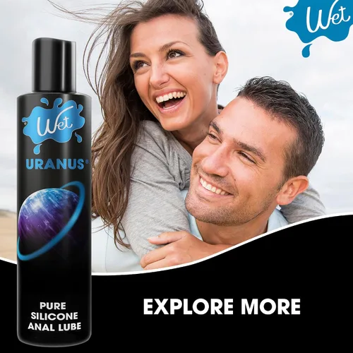 Vista 5 de Wet Uranus - Lubricante anal de silicona Fórmula de deslizamiento de larga duración, ultra delgada y resistente al agua para hombres, mujeres