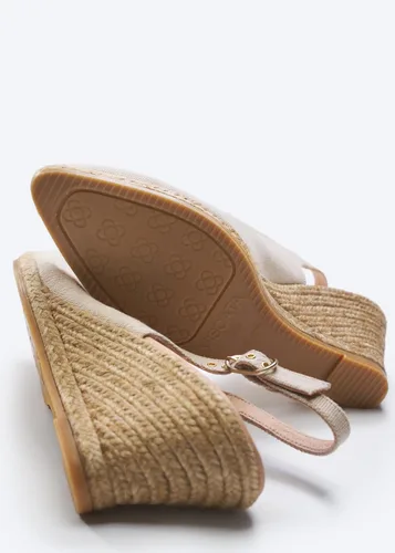Vista 4 de VISCATA Palomera - Sandalias de lona para mujer con hebilla