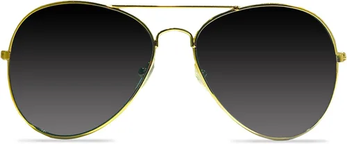 Vista 3 de Big Mos Toys Gafas de sol doradas de aviador oscuras estilo de los años 70 1 par