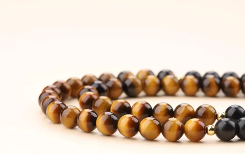 Vista 5 de COAI Collar de Mala con cuentas de piedra de mano Hamsa 108