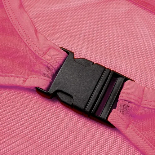 Vista 6 de Camisetas Rave para mujer de malla transparente manga larga con hebilla