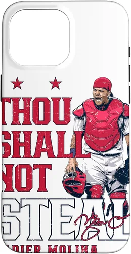 Vista 19 de Thou Shall Not Steal Yadier Molina St Louis MLBPA - Carcasa para iPhone 17
