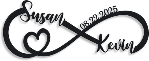 Vista 17 de Regalos de Boda para Parejas 2025, Letreros de Nombre Personalizados de Metal, Letreros de Nombre Personalizados, Letrero de Apellido Familiar
