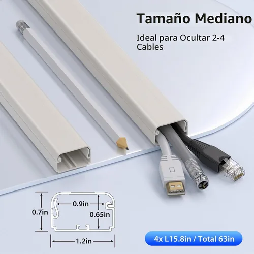 Vista 2 de ZhiYo Pared oculta de cordón beige de 63 pulgadas, tamaño grande para 2-4