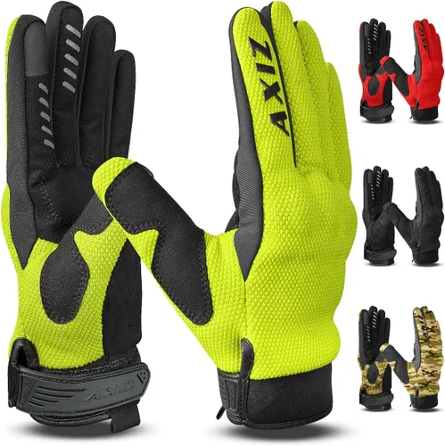 Vista 9 de AXIZ Guantes de motocicleta para hombres y mujeres, guantes de ciclismo protegidos para pantalla táctil para MTB BMX, motocross, carreras