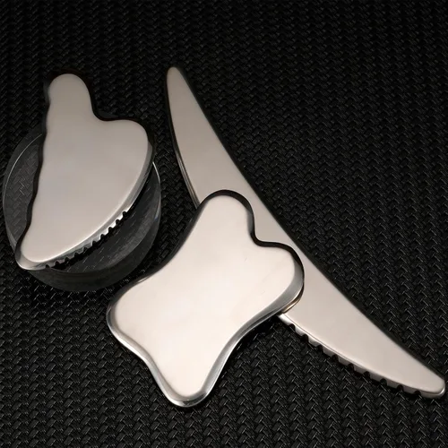 Vista 2 de Gua Sha - Rascador muscular de acero inoxidable para el cuidado del cuerpo, masaje Guasha todo en uno, terapia física de tejidos blandos