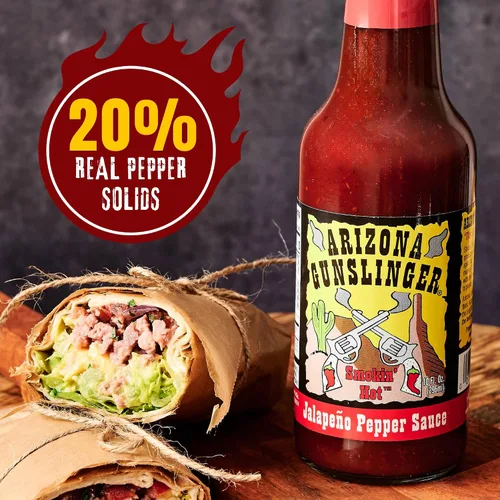 Vista 7 de Arizona Gunslinger Salsa de Pimienta Jalapeña Roja