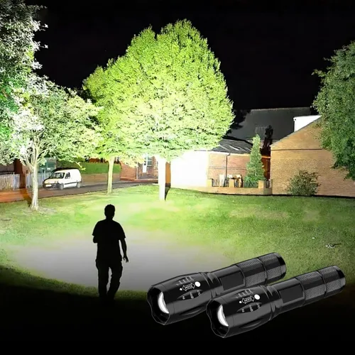 Vista 8 de CREE XML T6 3000 lúmenes táctico linterna LED, 5 modos, impermeable
