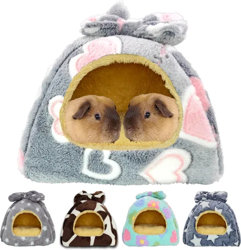 Vista 6 de Cama de conejillo de indias, accesorios de casa de escondite de conejillo de indias, cama cálida para animales pequeños, hámsters, chinchillas, Verde