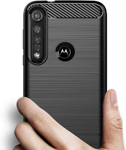 Vista 2 de Funda protectora de silicona delgada para Moto G8 Plus con protector de pantalla de vidrio templado y accesorios para celular, carcasa protectora