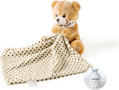 Vista 37 de CREVENT Manta de seguridad facial de animales de felpa suave para niños y niñas, gran regalo para cumpleaños, baby shower (perro azul + etiqueta)