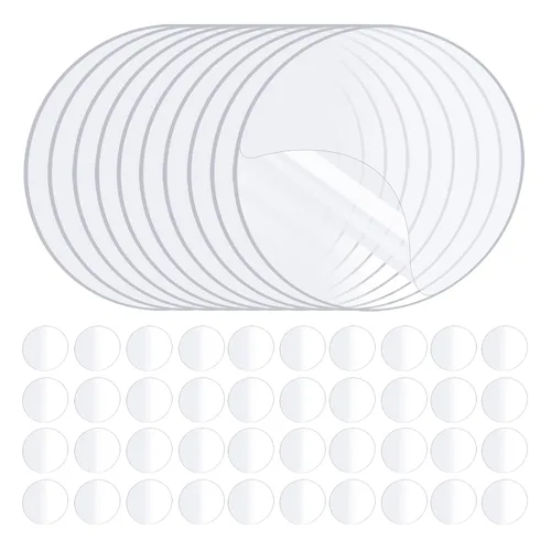 Vista 15 de ZOMPAGO 10 PIEZAS Cinta Adhesiva de Montaje Circular de Doble Cara Resistente - Impermeable, Fuerte Adherencia, Transparente, Alta Resistencia