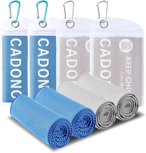 Vista 11 de Paquete de 4 toallas refrescantes (40 x 12 pulgadas), toalla de frío suave y transpirable, toalla de hielo, toalla de microfibra para yoga