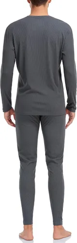 Vista 6 de COLORFULLEAF Conjunto de ropa interior térmica de algodón para hombre, ropa interior térmica de algodón para hombre, capa base, clima frío
