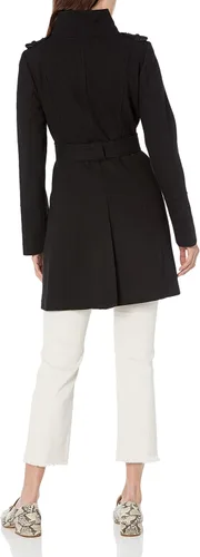 Vista 3 de GUESS Wool Jackets for Women, Mid-Weight Coat with Adjustable Belt