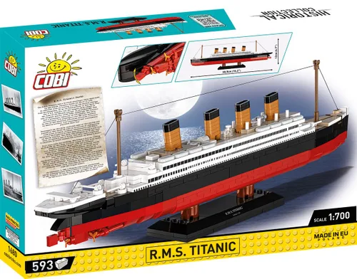Vista 2 de COBI Historical Collection R.M.S. Titanic - Juego de construcción a escala 1:700, 593 piezas