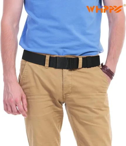 Vista 2 de WHIPPY Cinturón elástico unisex para hombre con hebilla no metálica, cinturón ajustable