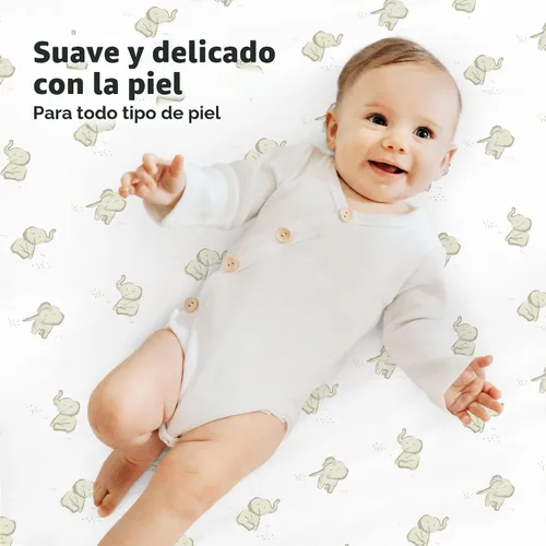 Vista 4 de 2 paquetes de sábanas ajustadas para mini cuna - 38x26 Sábanas Pack N Play para colchón Pack and Play, algodón orgánico, ropa de cama transpirable