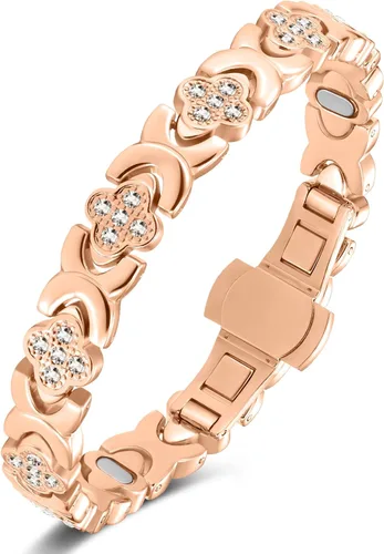 Vista 14 de Pulseras de cobre para mujer, pulsera magnética de cobre puro