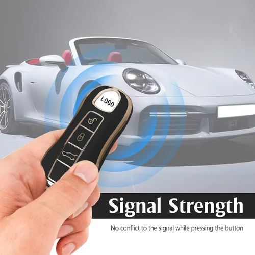 Vista 3 de Funda protectora para llavero inteligente compatible con Porsche 911 Cayenne Panamera TAYCAN de 3 botones sin llave, accesorios de control remoto