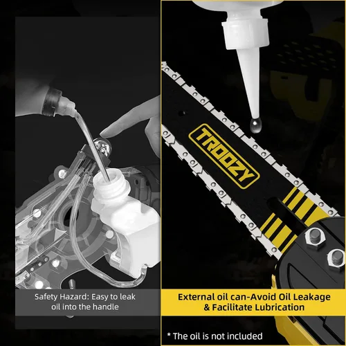 Vista 8 de Mini Motosierra Inalámbrica de 6 Pulgadas con Batería de 3000mAh, Motosierra Eléctrica Sin Escobillas de Mano, Hasta 100minX2 21V, Motosierra