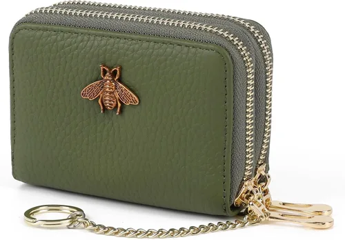 Vista 57 de imeetu Soporte para tarjetas de crédito RFID, cartera pequeña de cuero con cremallera para mujer