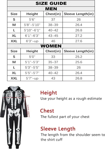Vista 6 de CYCLAMEN Disfraz de Halloween para adultos, parejas, esqueleto de calabaza, enterizo con capucha, para mujeres, hombres, familia
