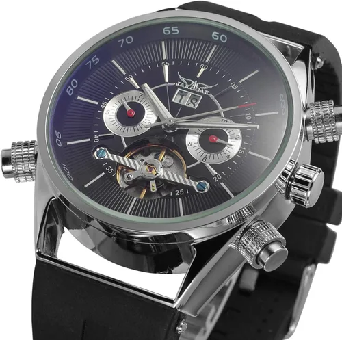 Vista 3 de FORSINING Reloj de pulsera de plástico para hombre con calendario de día Tourbillon de moda automático JAG448M3S1