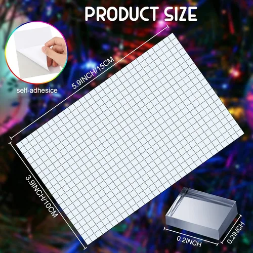 Vista 2 de Azulejos de mosaico autoadhesivos para proyectos de manualidades, 0.197 x 0.197 in (plata, 28800 piezas)
