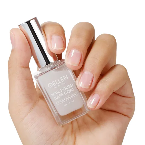 Vista 14 de GELLEN Esmalte de uñas transparente para capa final, esmalte de uñas brillante y regular, fórmula de calcio fortalece las uñas, secado rápido al
