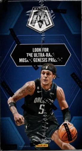 Vista 2 de Panini Mosaic NBA Basketball Factory Sealed Retail Blaster Box 2022-23 6 paquetes de 6 cartas. Encuentra 4 premios de mosaico por caja en promedio.