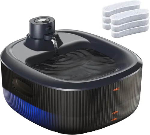 Vista 9 de Fuente de agua para perros WOPET para perros grandes, fuente de agua automática de 6L/205oz/1.7Gal para perros y gatos, dispensador de agua