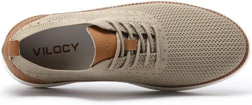 Vista 3 de VILOCY - Tenis de vestir informales para hombre, zapatos oxford cómodos de malla transpirable