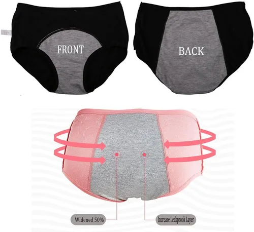 Vista 3 de YOYI Fashion - Pantaletas menstruales para mujer, jacquard fácil de limpiar, paquete surtido, tallas de EE. UU. XXS-4XL11