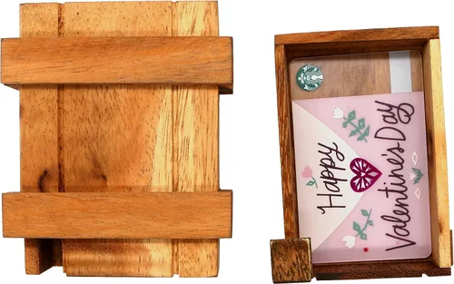 Vista 3 de BSIRI Magic Box Secret Brain Teaser - Cajas de rompecabezas de madera con compartimentos ocultos ideales para dinero misterioso y joyas, caja