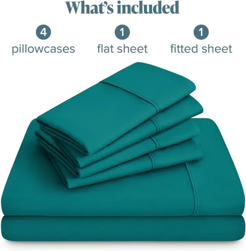 Vista 20 de Bare Home Sheet Set 1800 Ultra-Soft with 2 Pillowcases (Twin XL, Dark Blue)