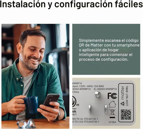 Vista 7 de Legrand Radiant® Enchufe inteligente Wi-Fi Matter requiere Hub Matter 15A, configuración fácil, compatibilidad mejorada con Apple HomeKit, Google