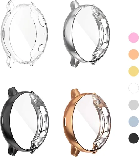 Vista 9 de Paquete de 4 fundas protectoras de pantalla compatibles con Samsung Galaxy Watch Active 2 de 1.575 pulgadas (1.575 pulgadas) de silicona protectora