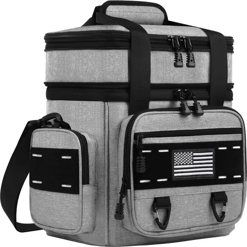 Vista 10 de TENKIST Lonchera táctica expandible, bolsa enfriadora de almuerzo con aislamiento grande, resistente a prueba de fugas, para hombres y adultos