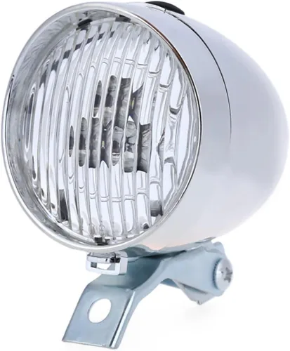Vista 4 de BlueSunshine - Lámpara de luz delantera para bicicleta, estilo vintage, retro, 3 luces LED con soporte