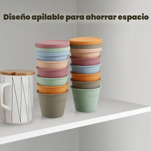 Vista 6 de PandaEar Paquete de 12 recipientes de silicona para almacenamiento
